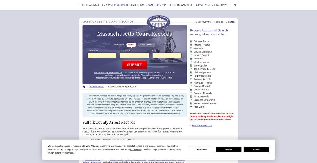 Preview of massachusettscourtrecords.us