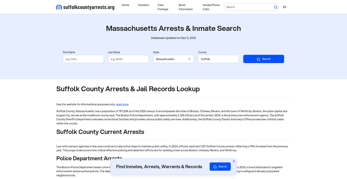Preview of suffolkcountyarrests.org