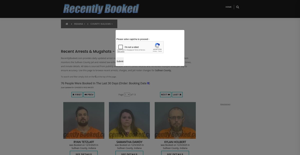 Preview of recentlybooked.com