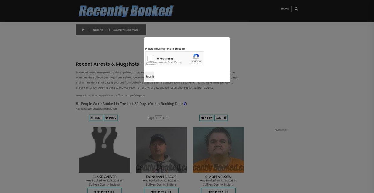 Preview of recentlybooked.com