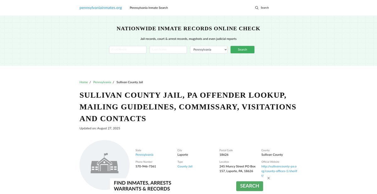 Preview of pennsylvaniainmates.org