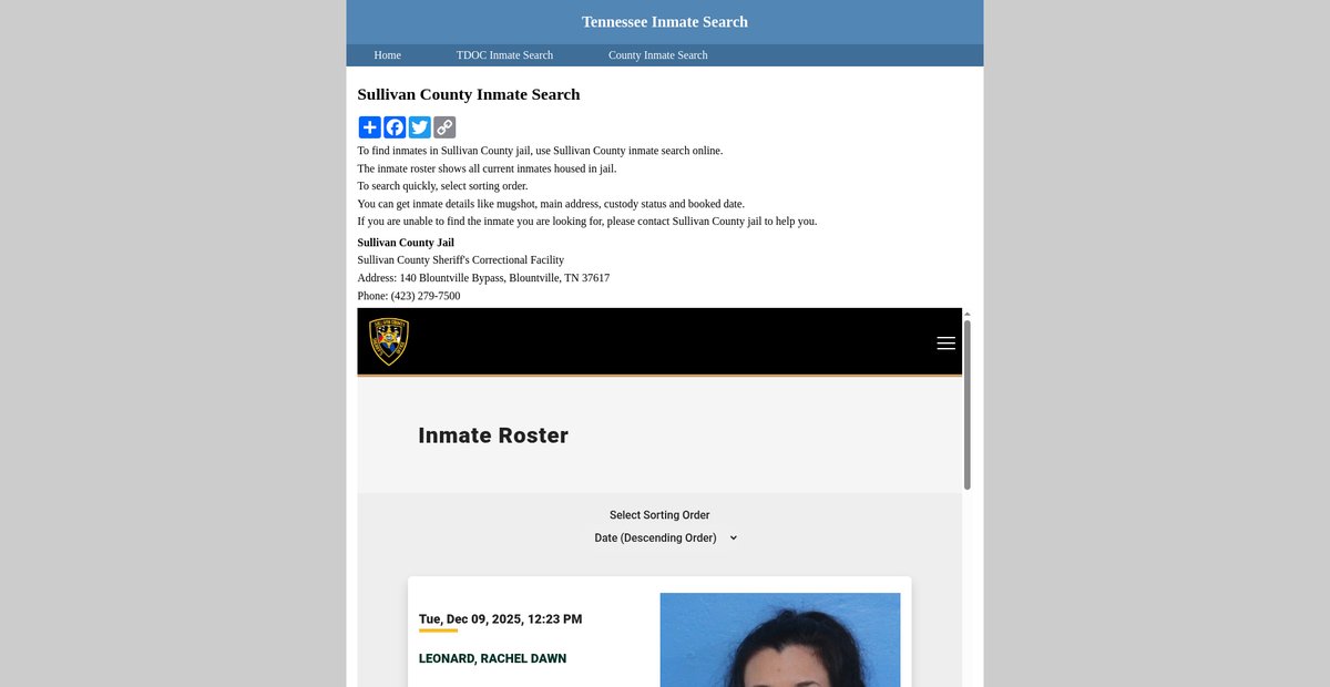Preview of inmatesearchtennessee.org