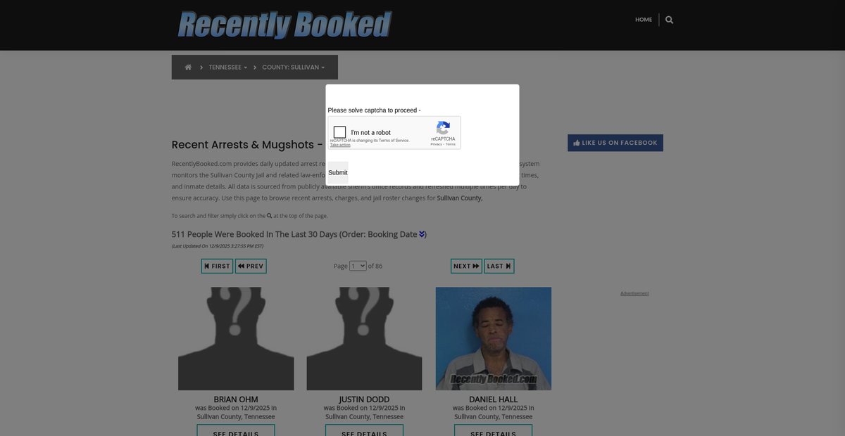 Preview of recentlybooked.com