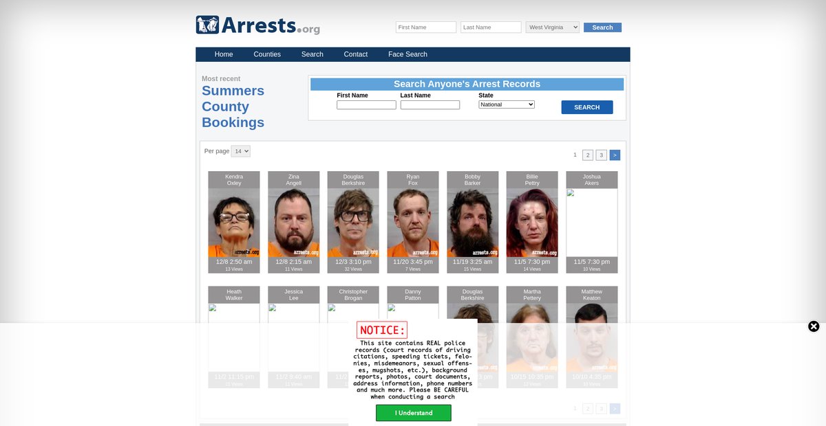 Preview of westvirginia.arrests.org