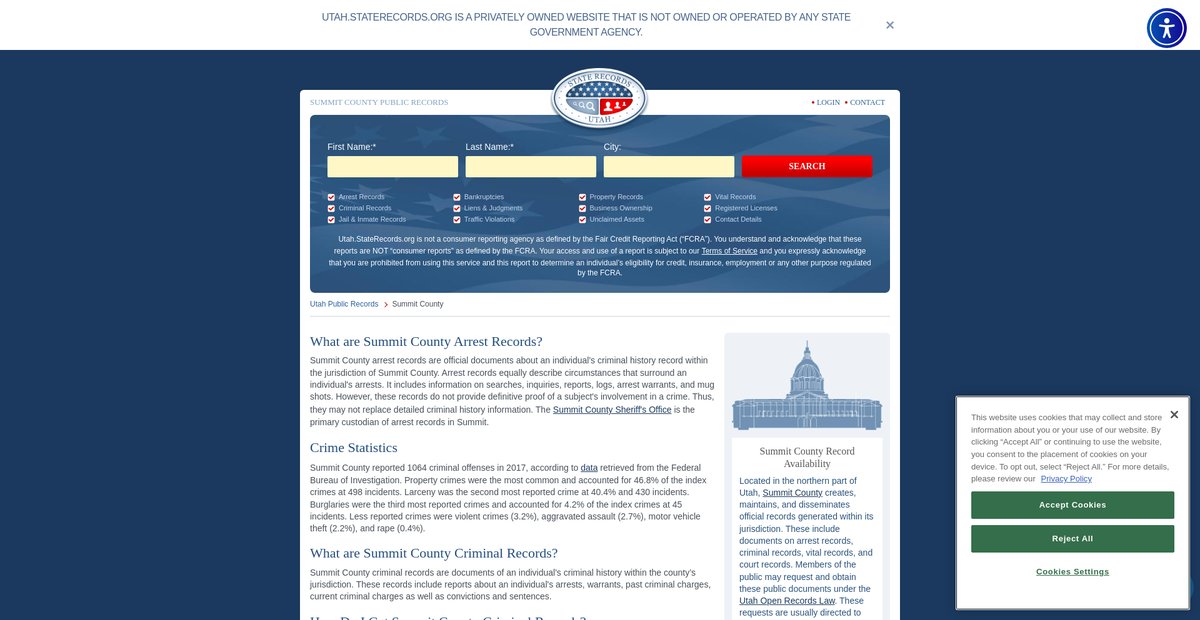 Preview of utah.staterecords.org