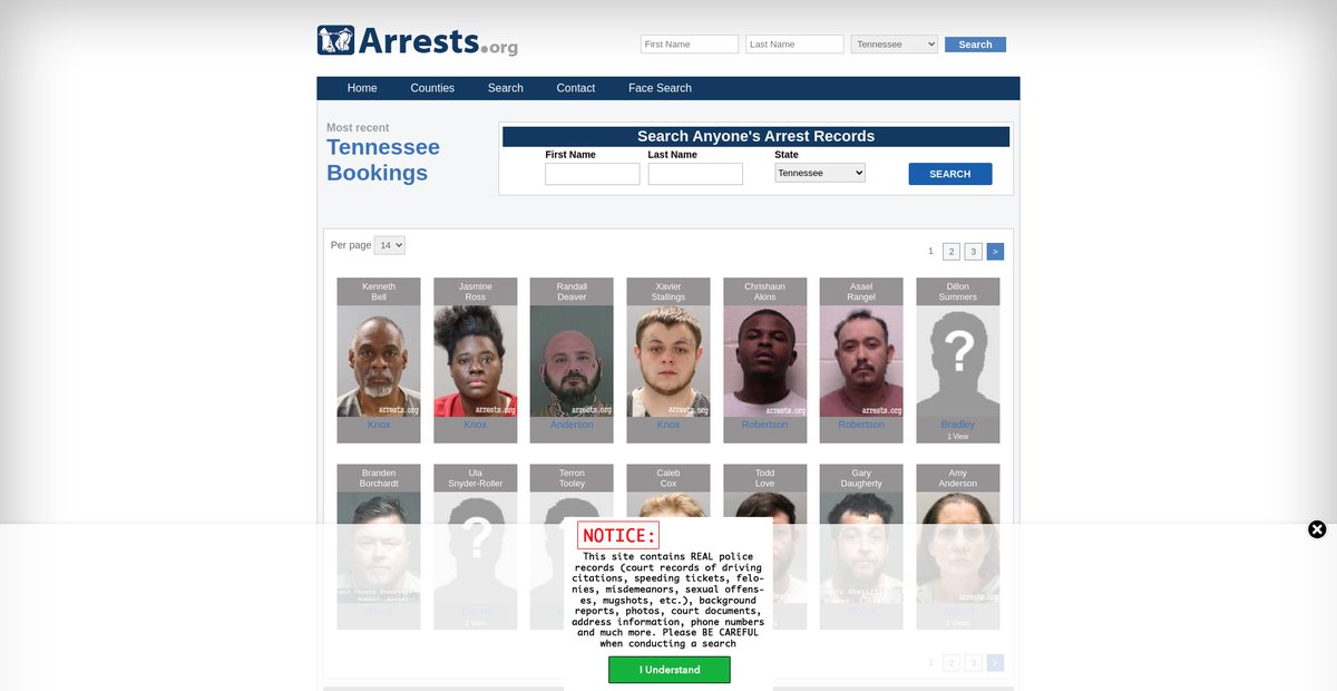 Preview of tennessee.arrests.org