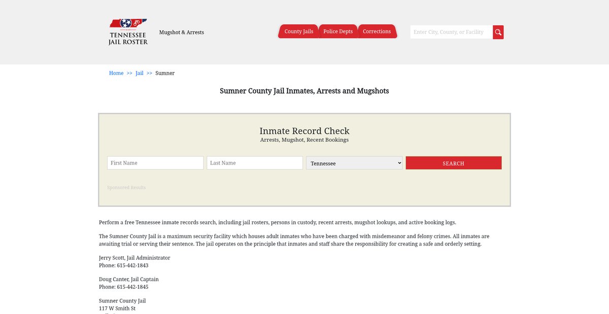 Preview of tennesseejailroster.com