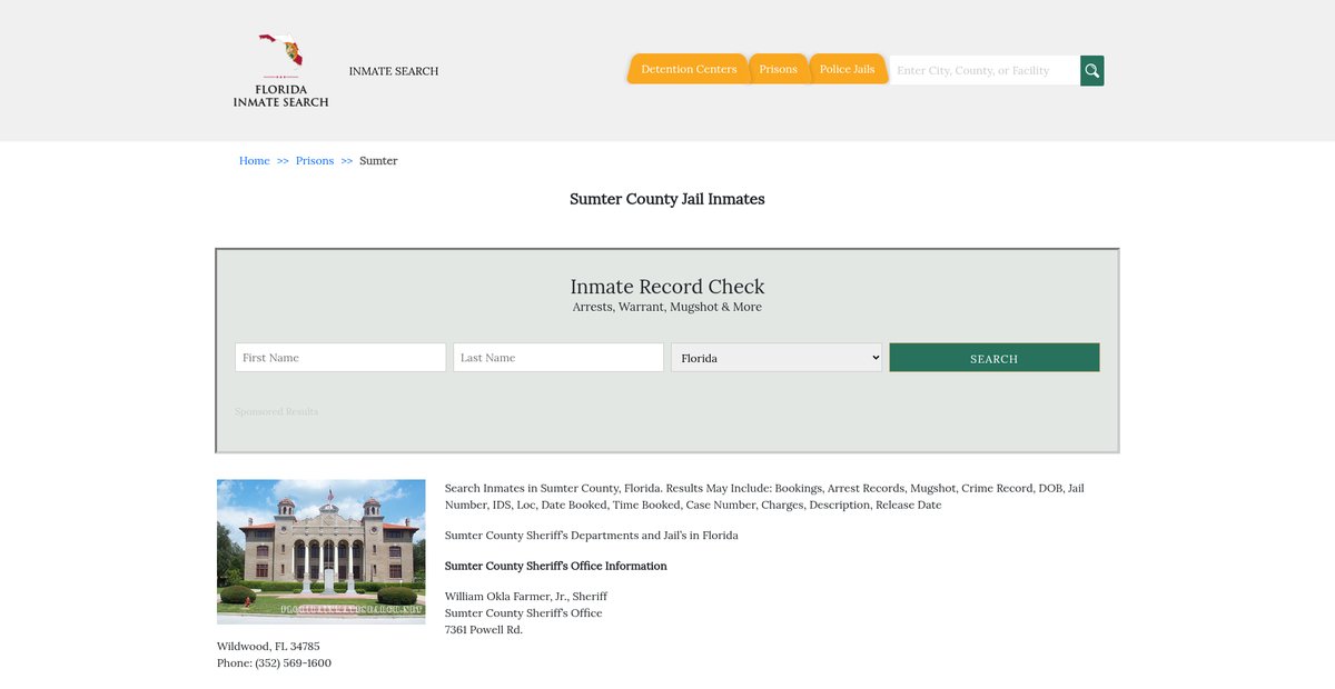 Preview of floridainmatesearch.net