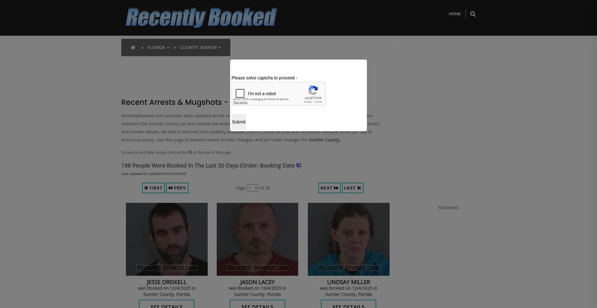 Preview of recentlybooked.com