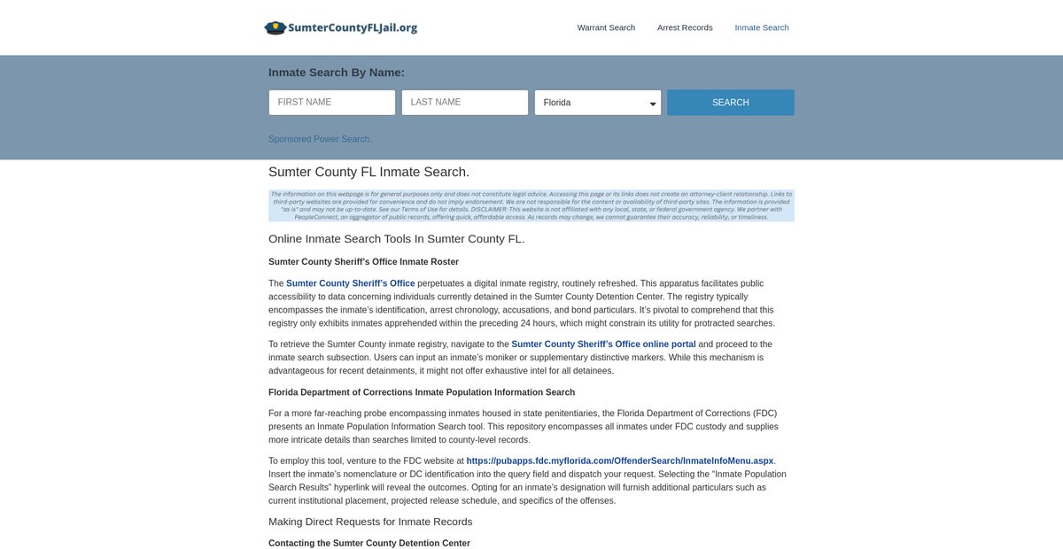 Preview of sumtercountyfljail.org