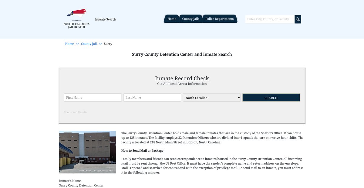 Preview of northcarolinajailroster.com