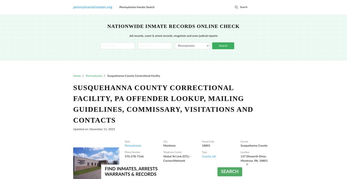 Preview of pennsylvaniainmates.org