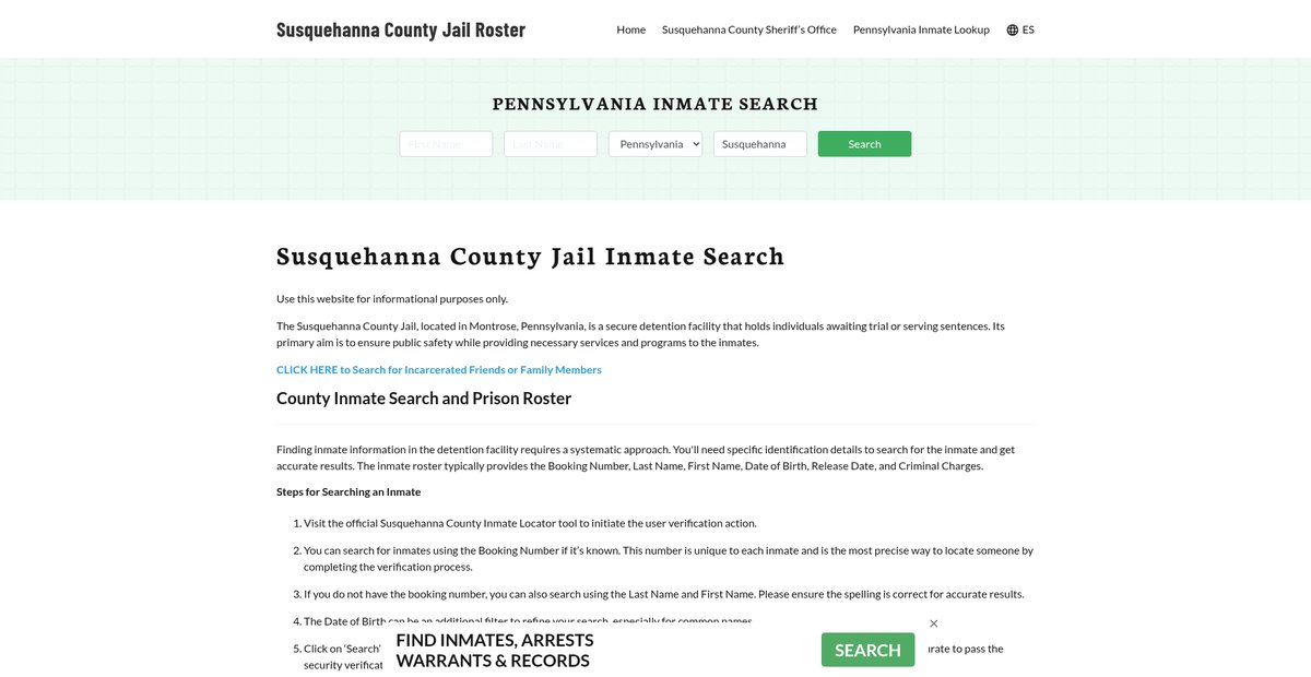 Preview of susquehannacountyjail.org
