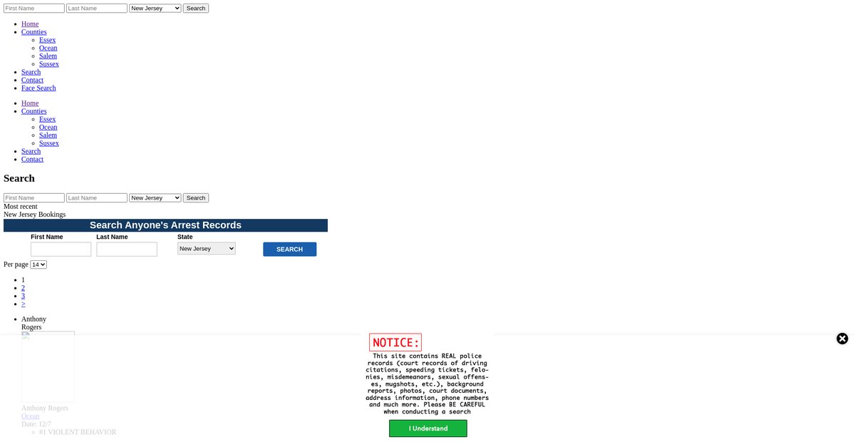 Preview of newjersey.arrests.org