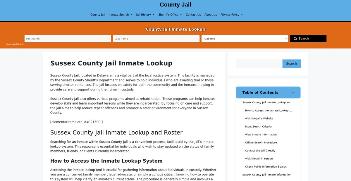 Preview of sussex.countyjail.org