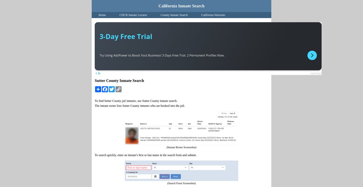 Preview of inmatesearchcalifornia.org