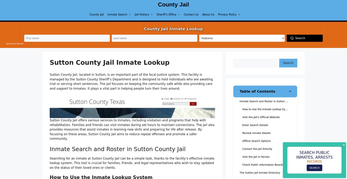 Preview of sutton.countyjail.org