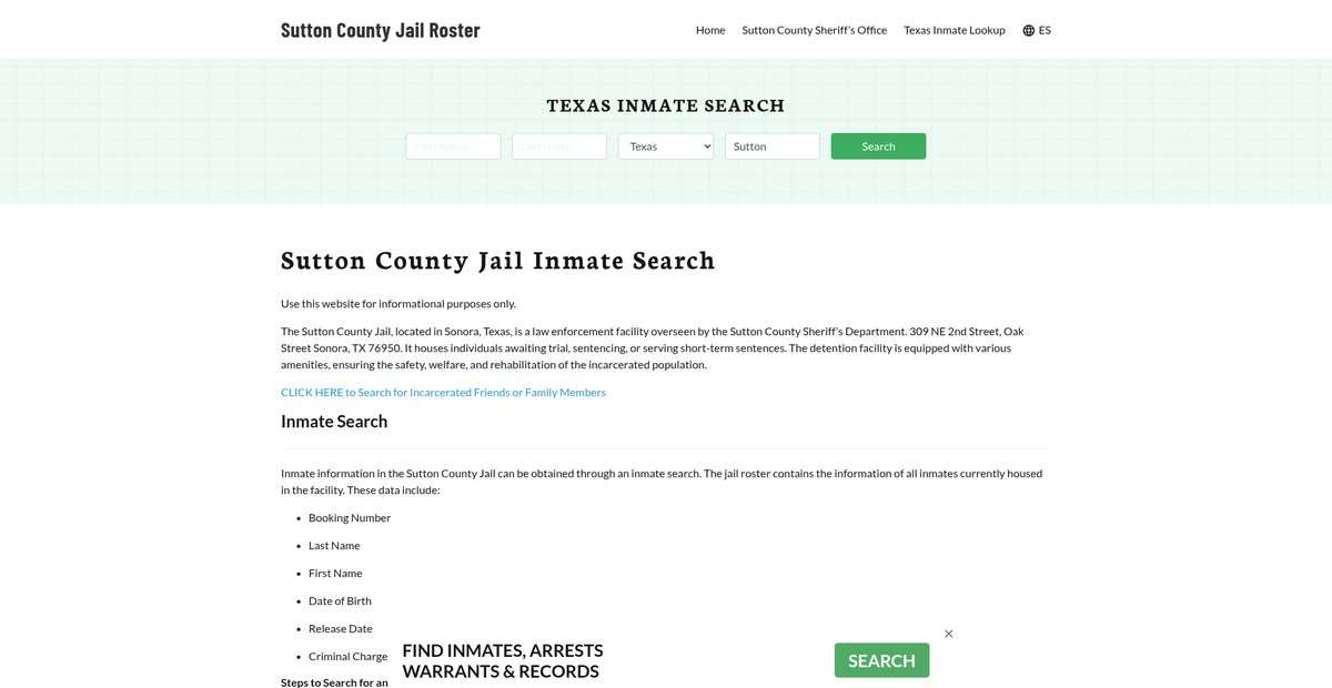 Preview of suttoncountyjail.org