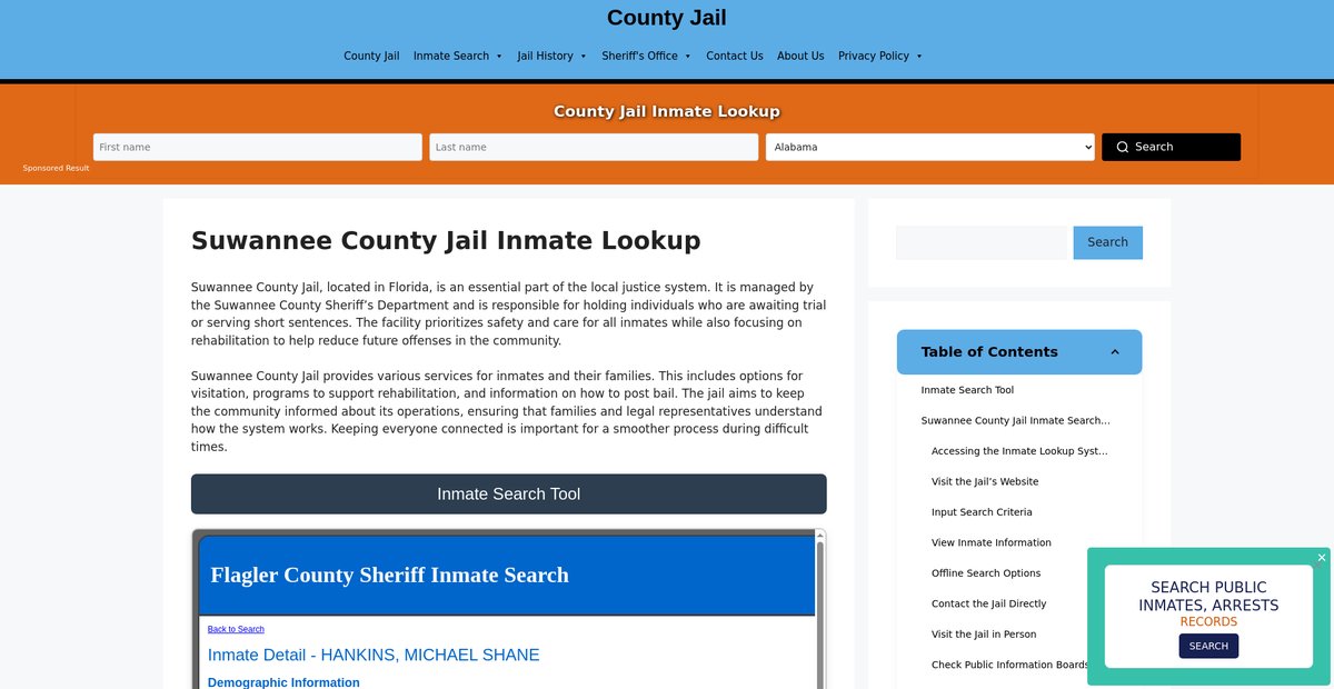 Preview of suwannee.countyjail.org