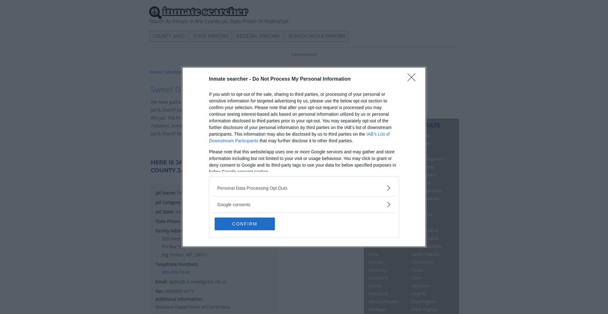 Preview of inmatesearcher.com