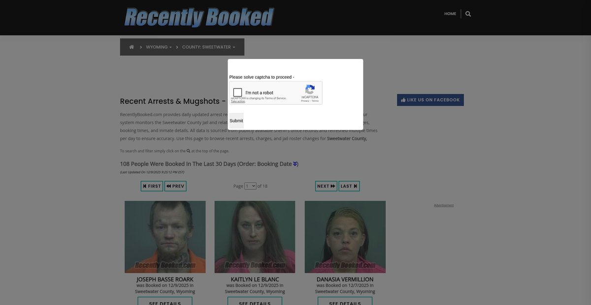 Preview of recentlybooked.com