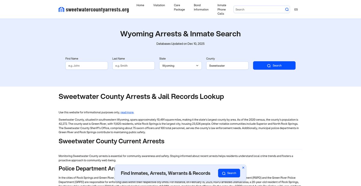 Preview of sweetwatercountyarrests.org