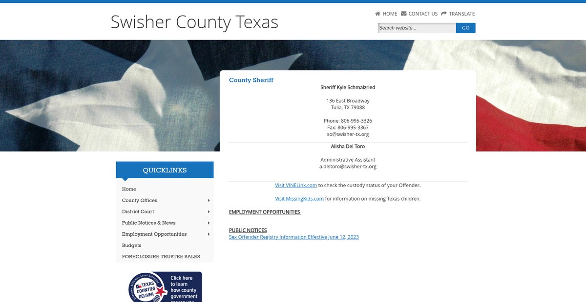 Preview of co.swisher.tx.us