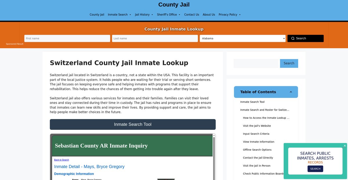 Preview of switzerland.countyjail.org