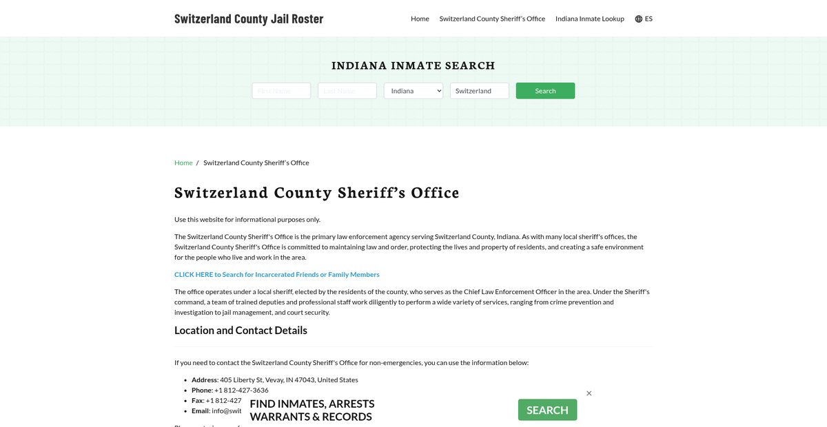 Preview of switzerlandcountyjail.org