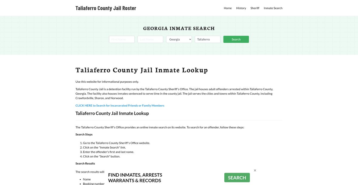 Preview of taliaferrocountyjail.org