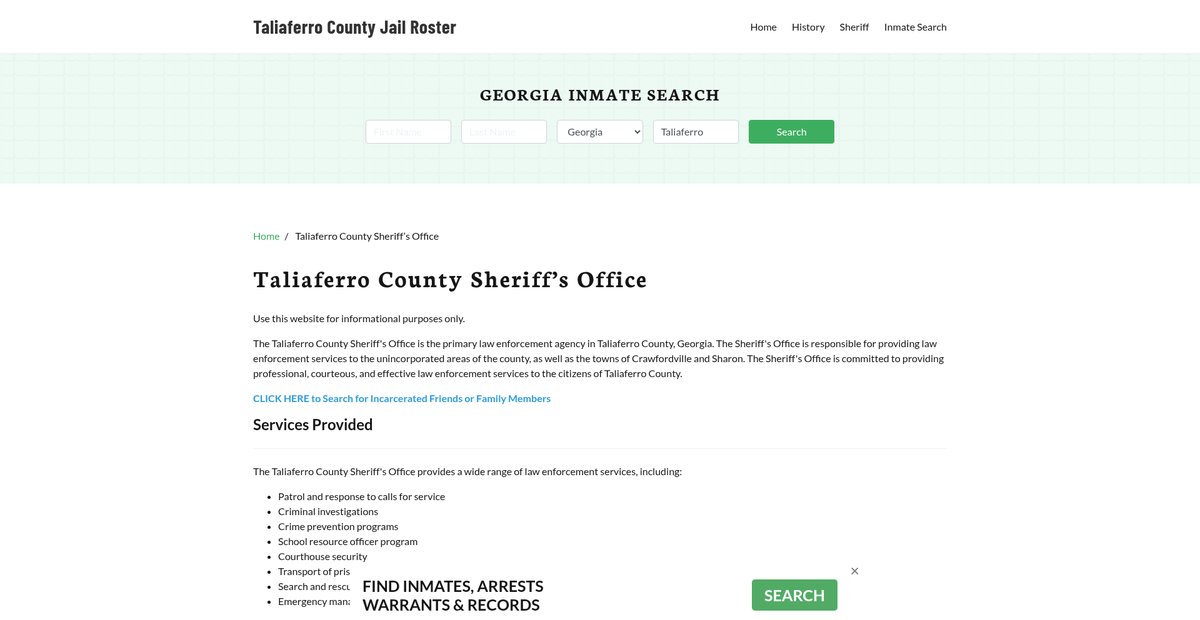 Preview of taliaferrocountyjail.org