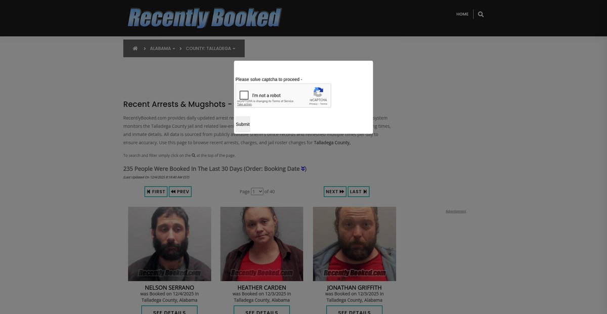 Preview of recentlybooked.com