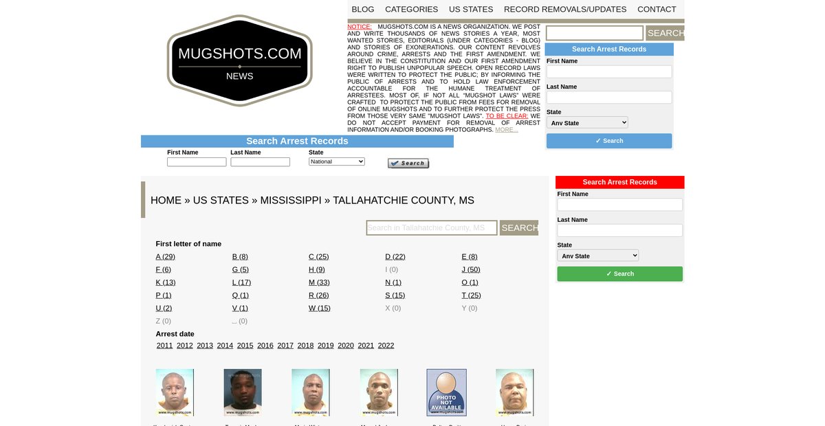 Preview of mugshots.com
