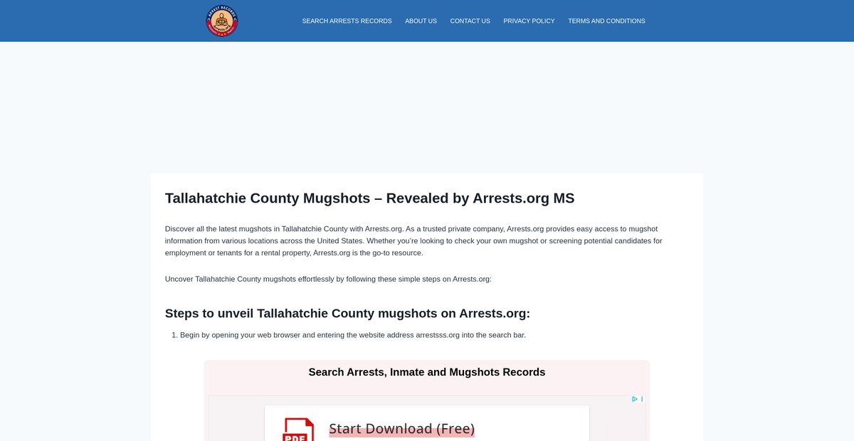 Preview of tallahatchie-mugshots.arrests-org.com