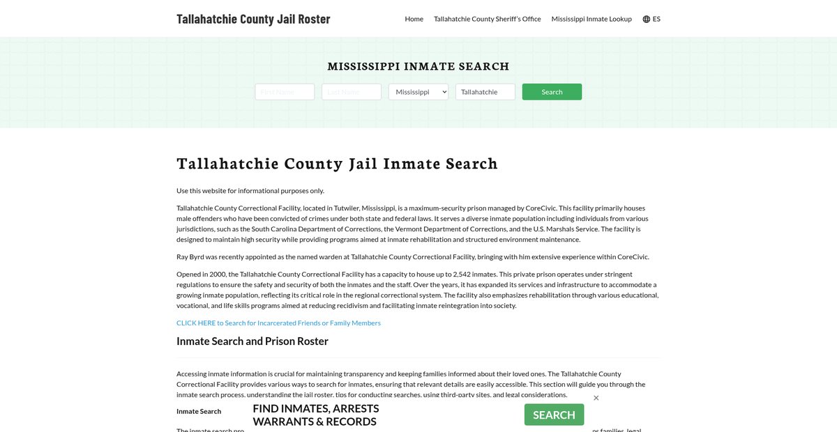 Preview of tallahatchiecountyjail.org