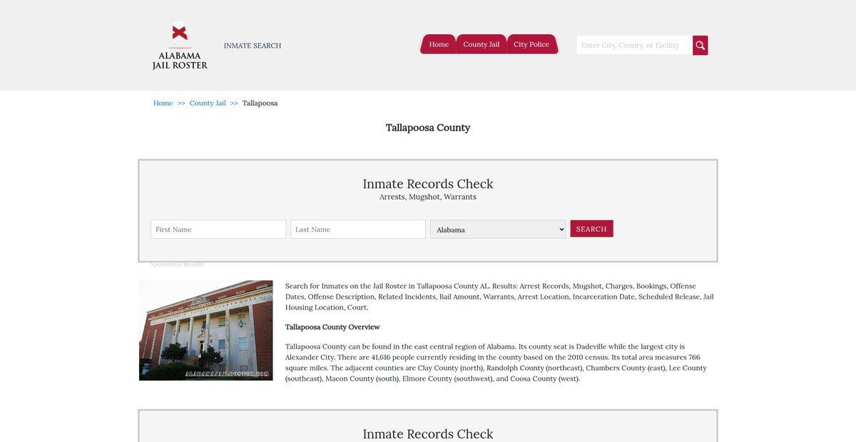 Preview of alabamajailroster.com
