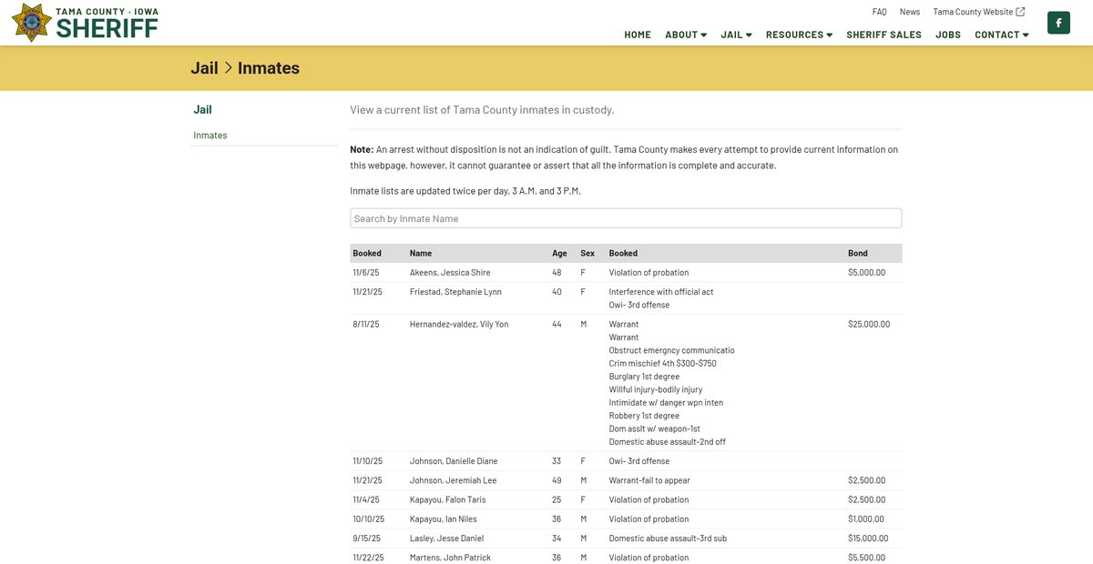 Preview of tamacountysheriff.org