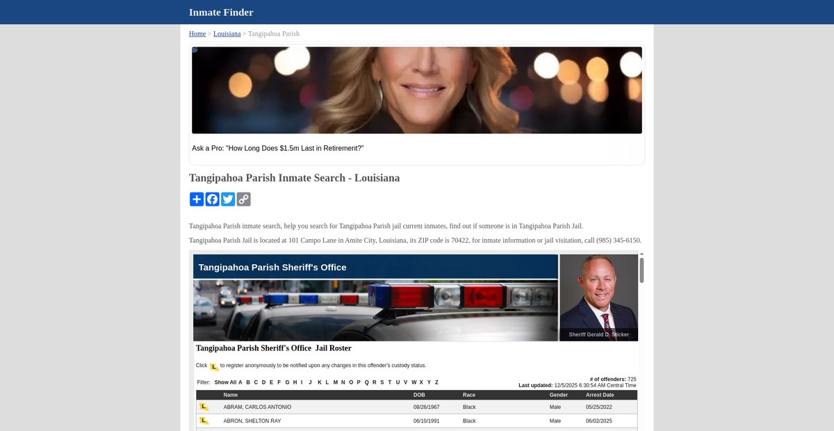Preview of inmatefinder.org