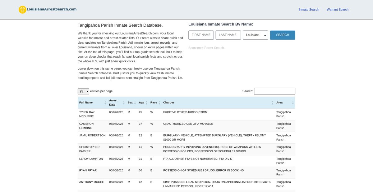 Preview of louisianaarrestsearch.com
