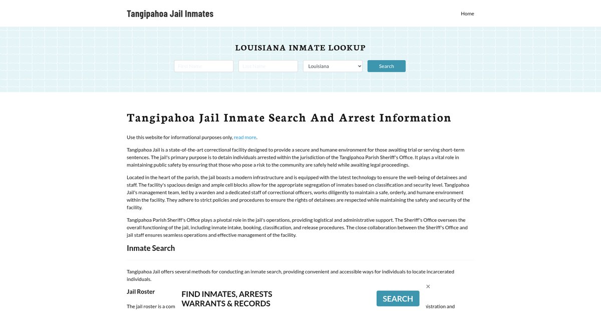 Preview of tangipahoajailarrests.org