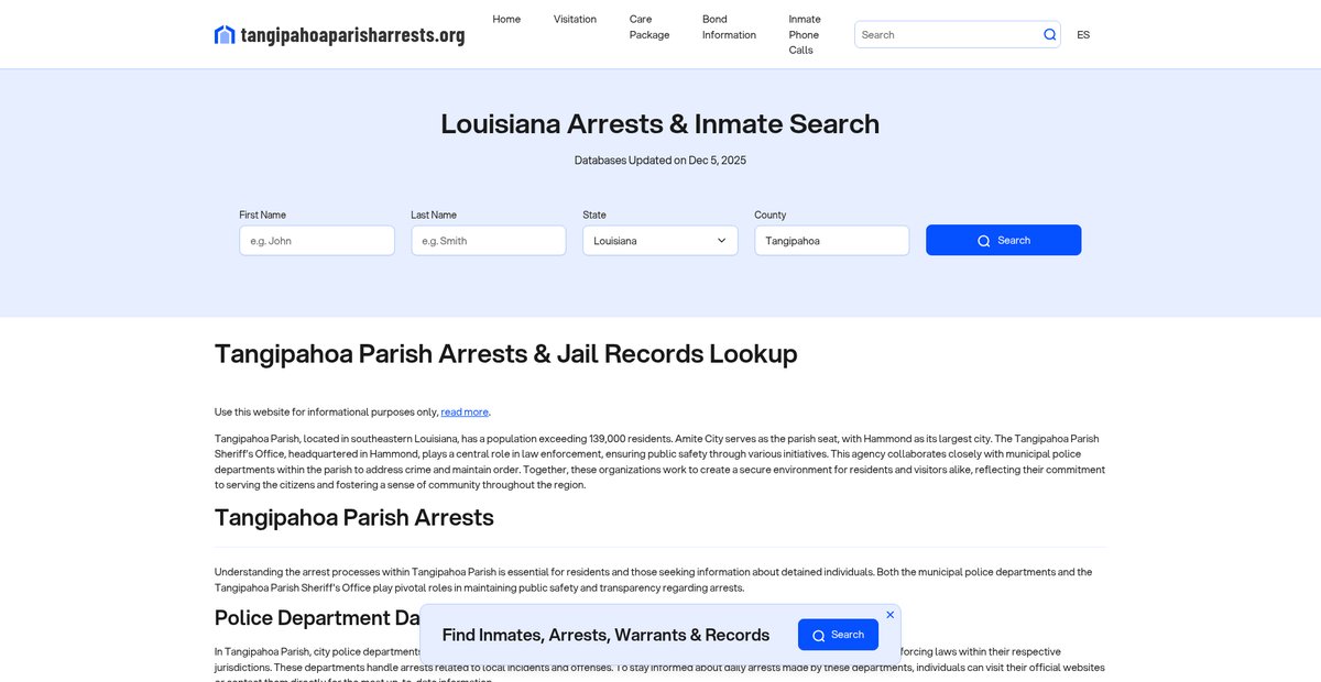 Preview of tangipahoaparisharrests.org