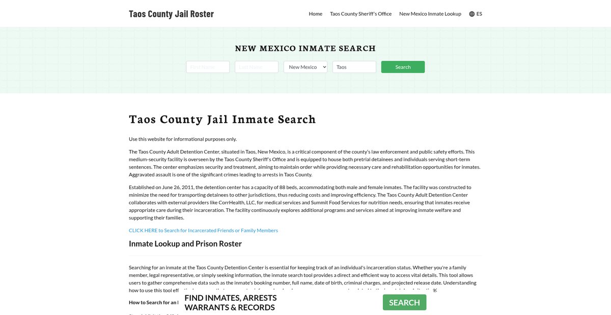 Preview of taoscountyjail.org