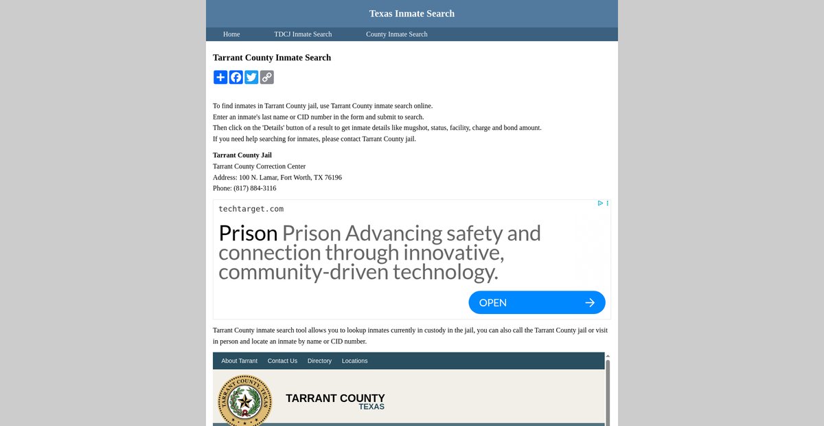 Preview of inmatesearchtexas.org