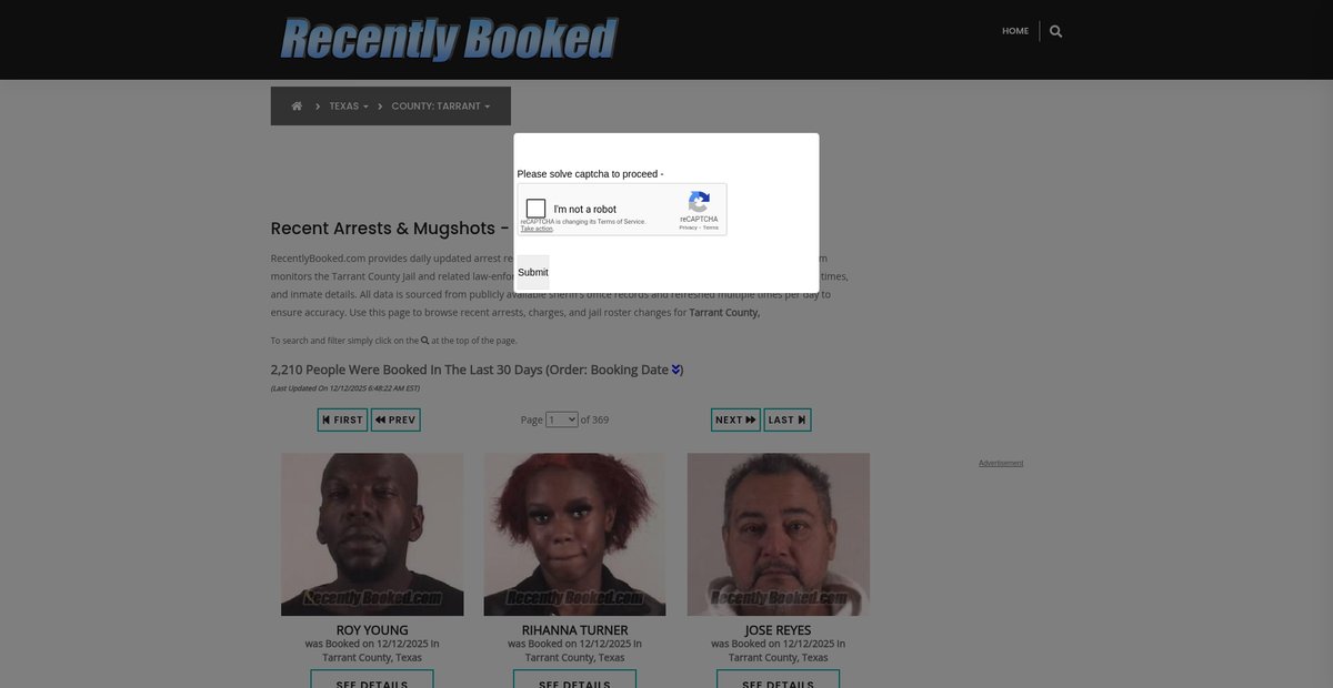 Preview of recentlybooked.com