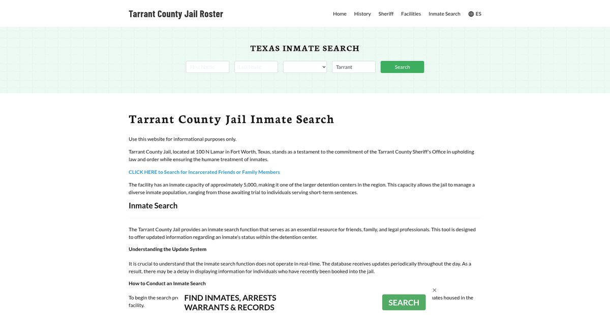 Preview of tarrantcountyjail.org