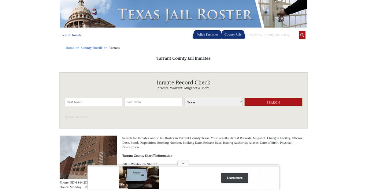 Preview of texasjailroster.com