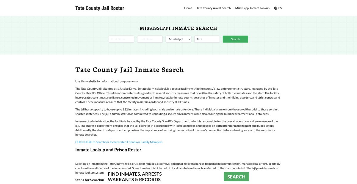 Preview of tatecountyjail.org
