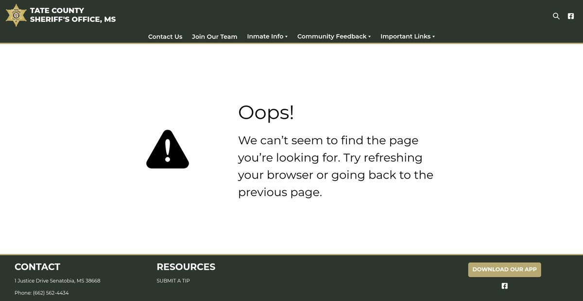 Preview of tatecountysheriff.com