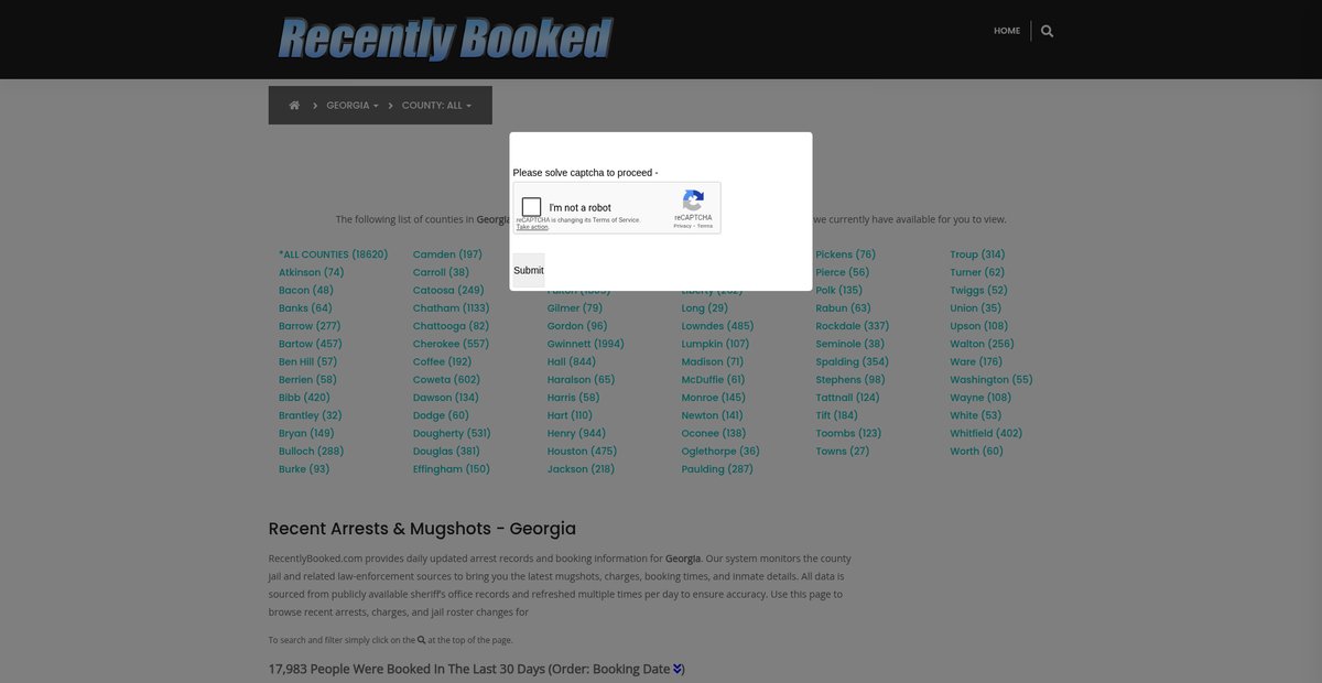 Preview of recentlybooked.com