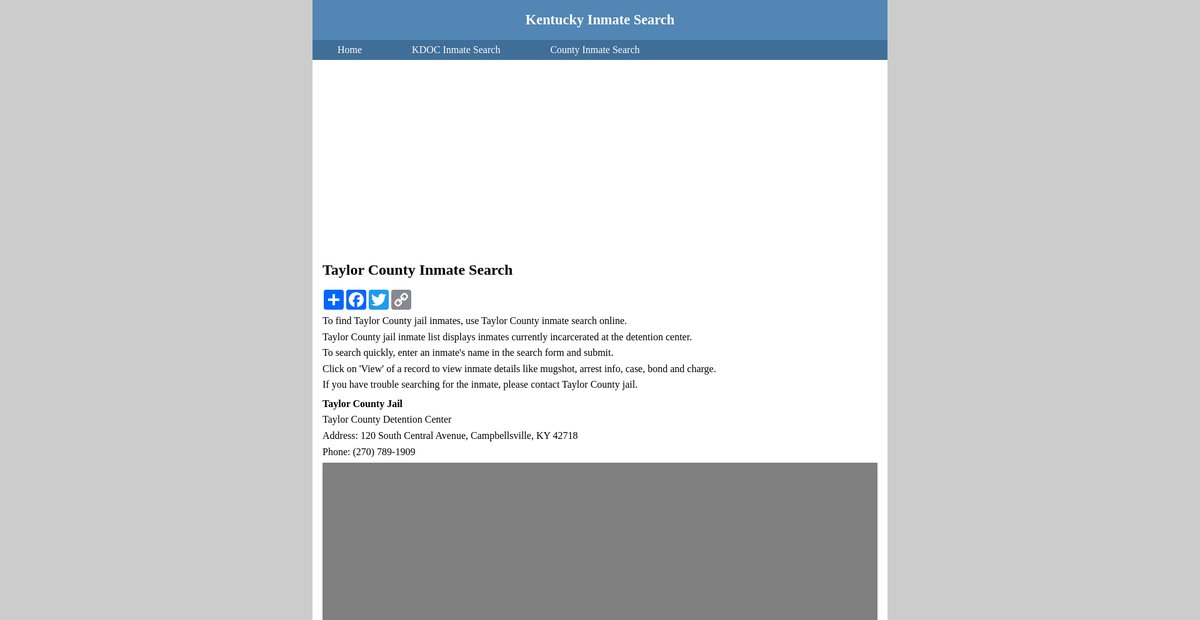 Preview of inmatesearchkentucky.org